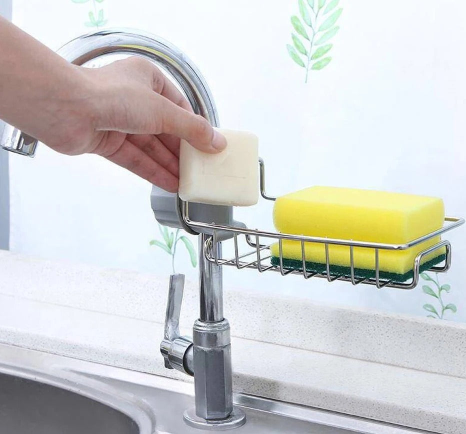 New Rotatable Stainless Steel Sink Drainer Sponge Dish Cloth Holder for Kitchen Sink Dish