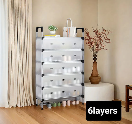 Dustproof Shoe Rack Metal Pipes Shoes