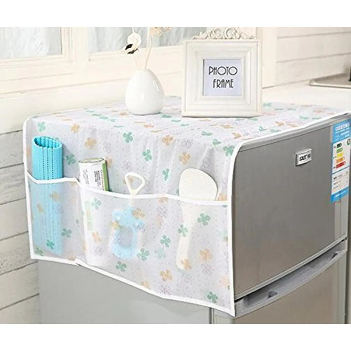 Dust-proof Fridge Cover With Pockets, Waterproof Cover For Fridge, Oil Proof Fridge