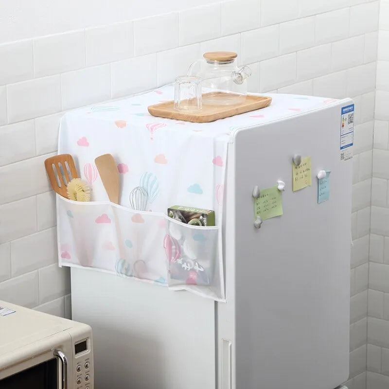 Dust-proof Fridge Cover With Pockets, Waterproof Cover For Fridge, Oil Proof Fridge