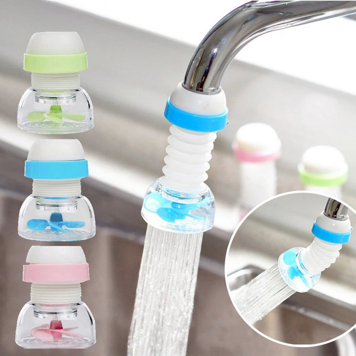 360 Rotatable Adjustable Water Filter Faucet Tap - Water-Saving Kitchen and Bathroom Organizer