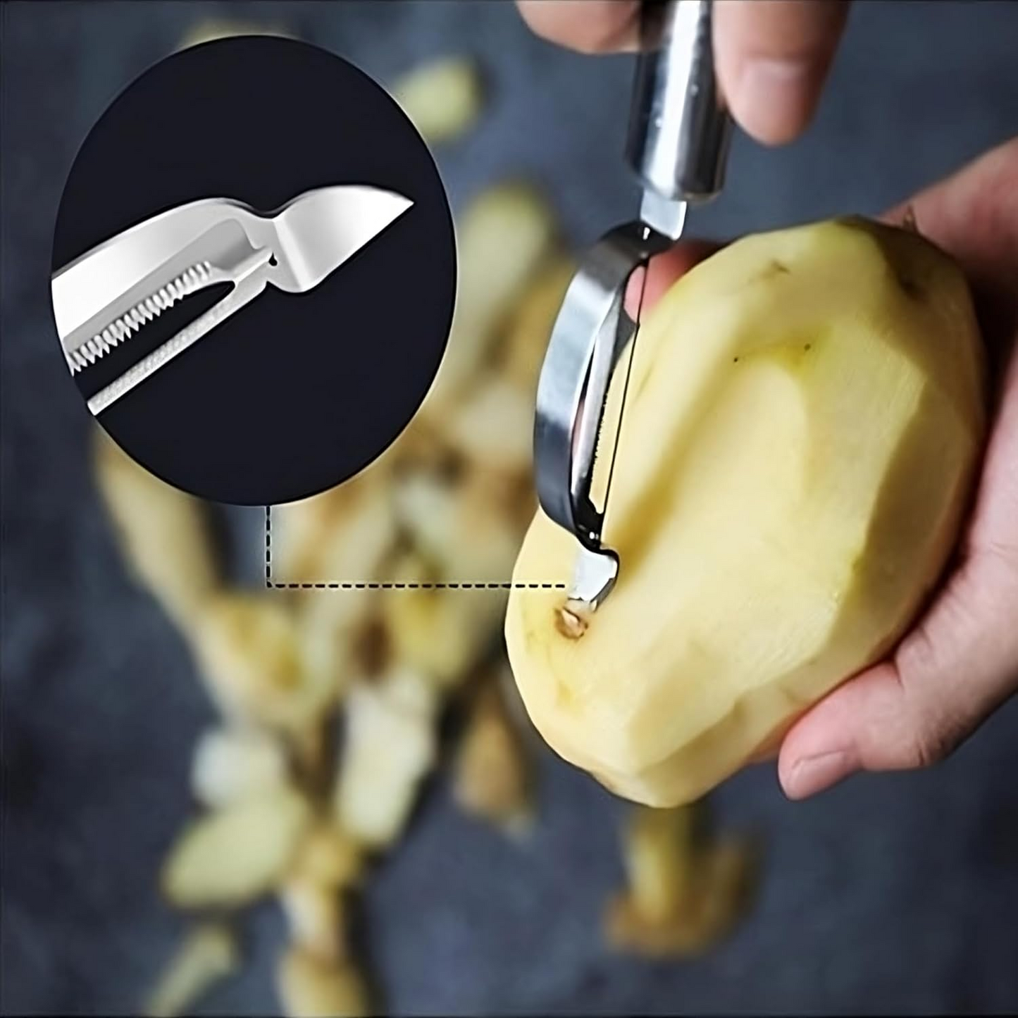 Vegetable Peeler，Stainless Steel 2 in 1 Julienne Vegetable Peeler Perfect for Carrot Potato Melon Gadget Vegetable Fruit