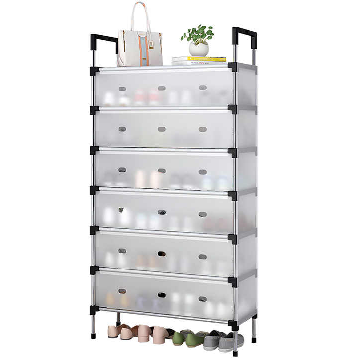 Dustproof Shoe Rack Metal Pipes Shoes