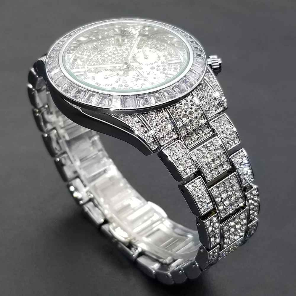 Diamonds in Dial Watches for Men Luxury New Fashion Diamond Watches for Boys Stylish