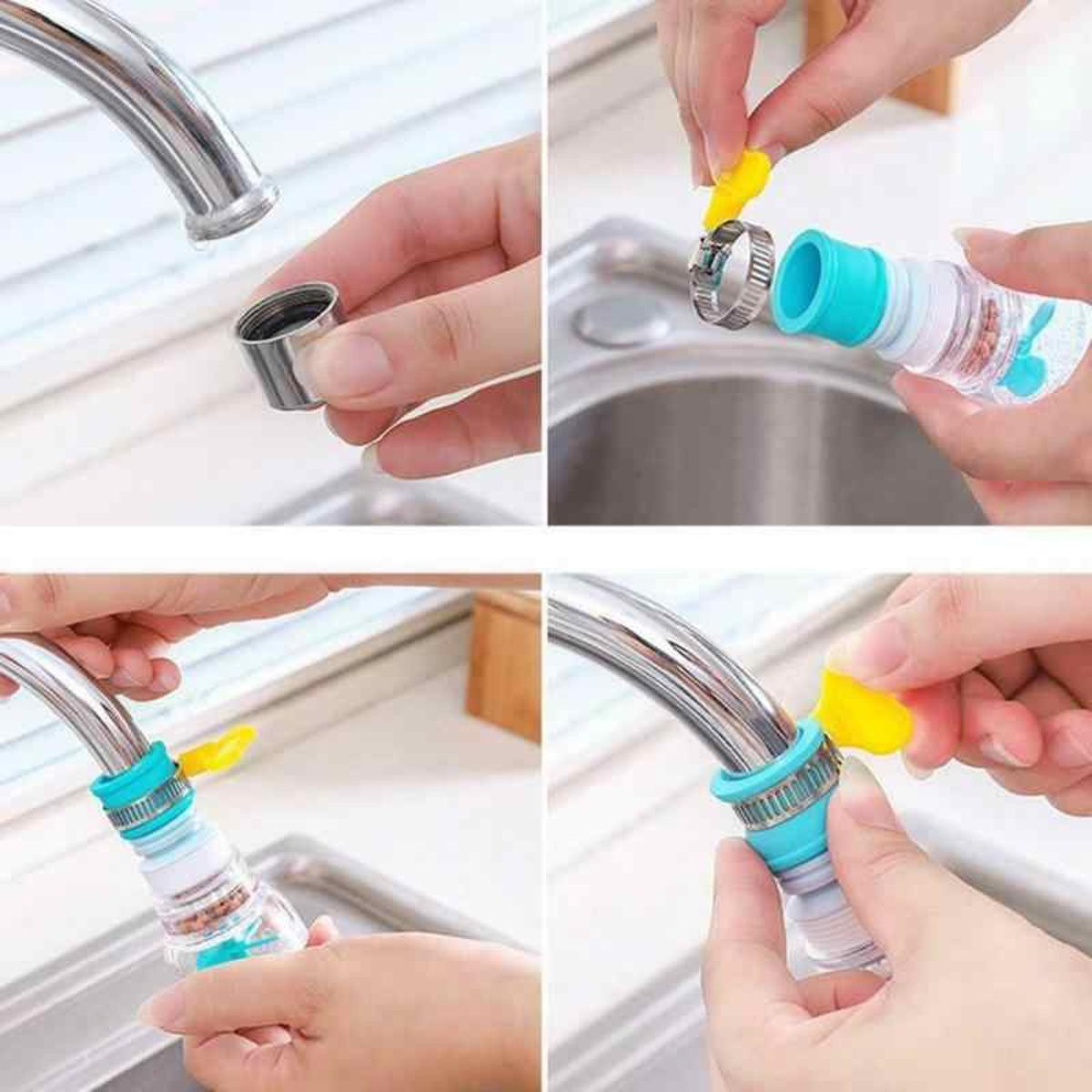 360 Rotatable Adjustable Water Filter Faucet Tap - Water-Saving Kitchen and Bathroom Organizer