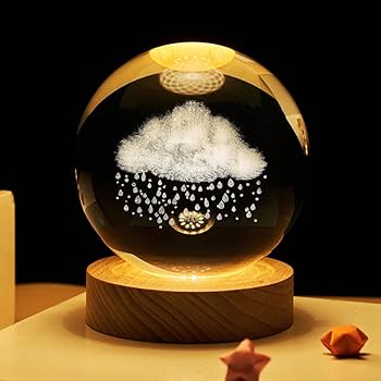 Festival Gift USB LED Night Light, 3D Crystal Ball Galaxy Lamp, Planet Moon Solar System Table Light, Fancy Home Bedroom Decoration