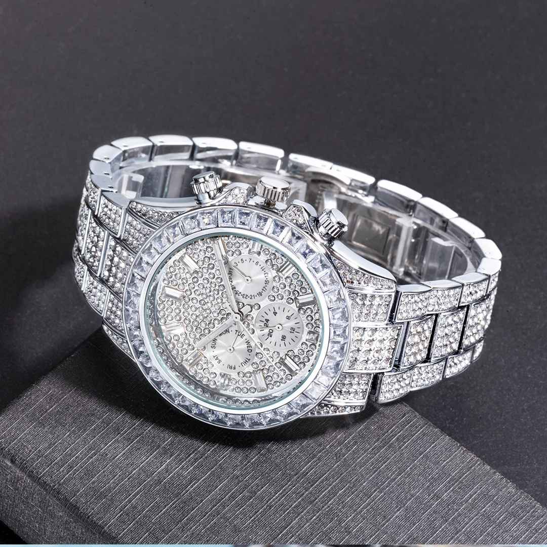 Diamonds in Dial Watches for Men Luxury New Fashion Diamond Watches for Boys Stylish