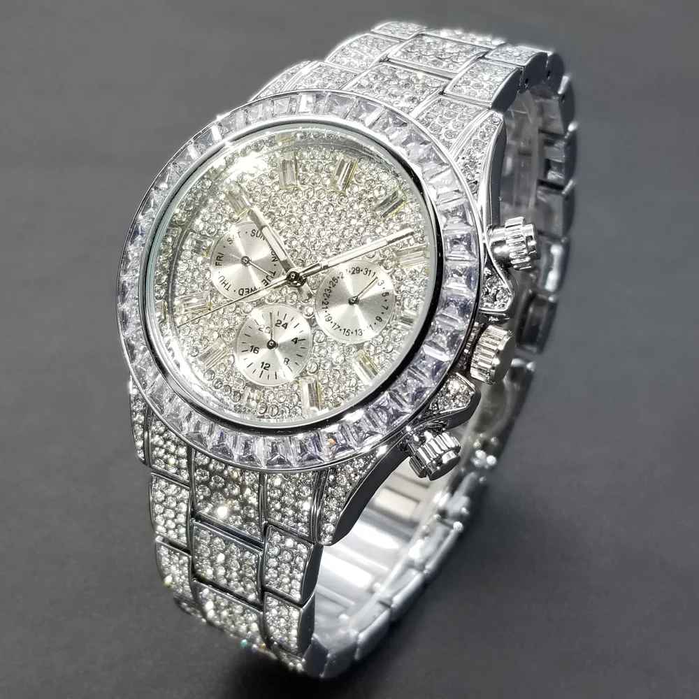Diamonds in Dial Watches for Men Luxury New Fashion Diamond Watches for Boys Stylish