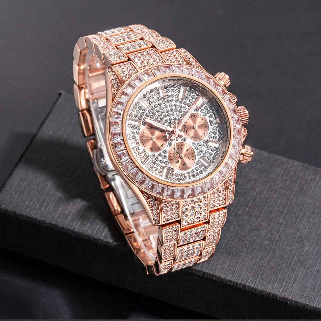 Diamonds in Dial Watches for Men Luxury New Fashion Diamond Watches for Boys Stylish