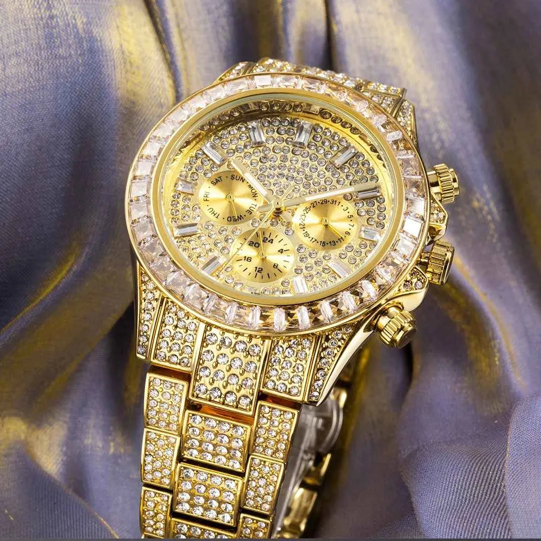 Diamonds in Dial Watches for Men Luxury New Fashion Diamond Watches for Boys Stylish