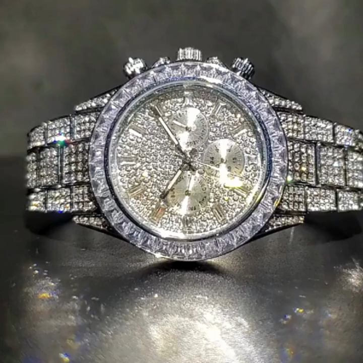 Diamonds in Dial Watches for Men Luxury New Fashion Diamond Watches for Boys Stylish