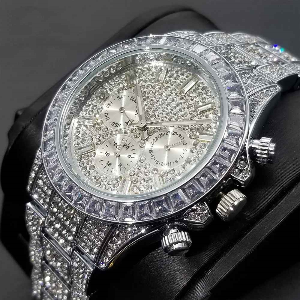 Diamonds in Dial Watches for Men Luxury New Fashion Diamond Watches for Boys Stylish