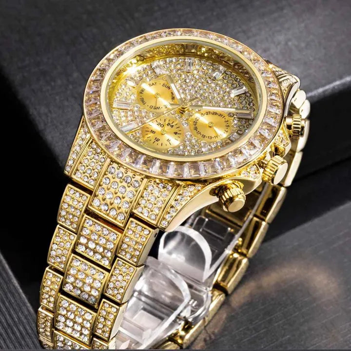 Diamonds in Dial Watches for Men Luxury New Fashion Diamond Watches for Boys Stylish